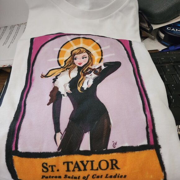 St. Taylor Swift Patron Saint to Cat Ladies Tshirt - RARE 2xl - $75 obo - Picture 3 of 3